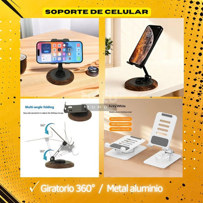 Soporte laptop con ventilador + soporte celular